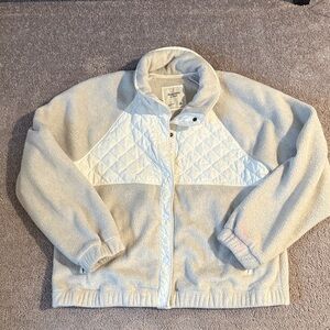 Abercrombie & Fitch Cream Fleece Jacket